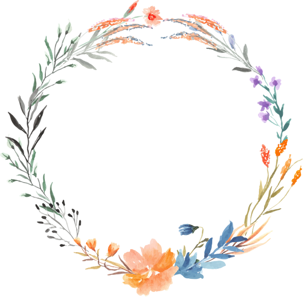 Watercolor Wildflowers Wreath